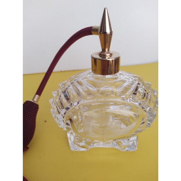 Vintage Cut Crystal Perfume atomizer bottle 5 1/2" France - Picture 2 of 4